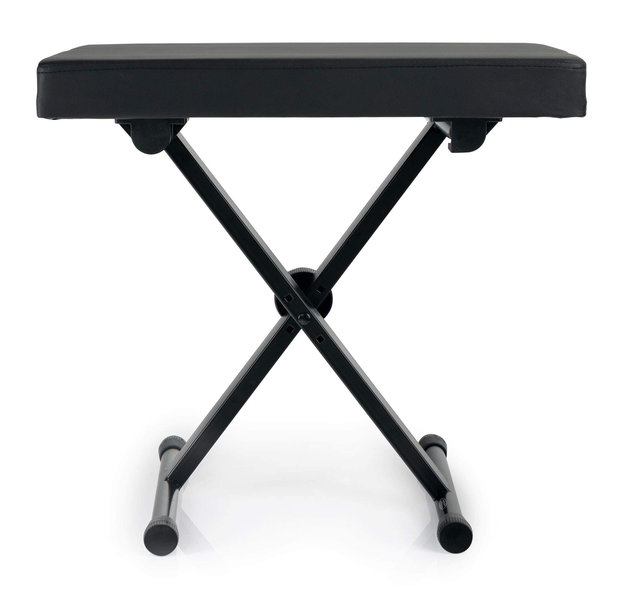 Classic Cantabile KB-01L Keyboardbank Junior (3-Fach höhenverstellbar, zusammenlegbar, edler Kunstlederbezug, stabil) schwarz