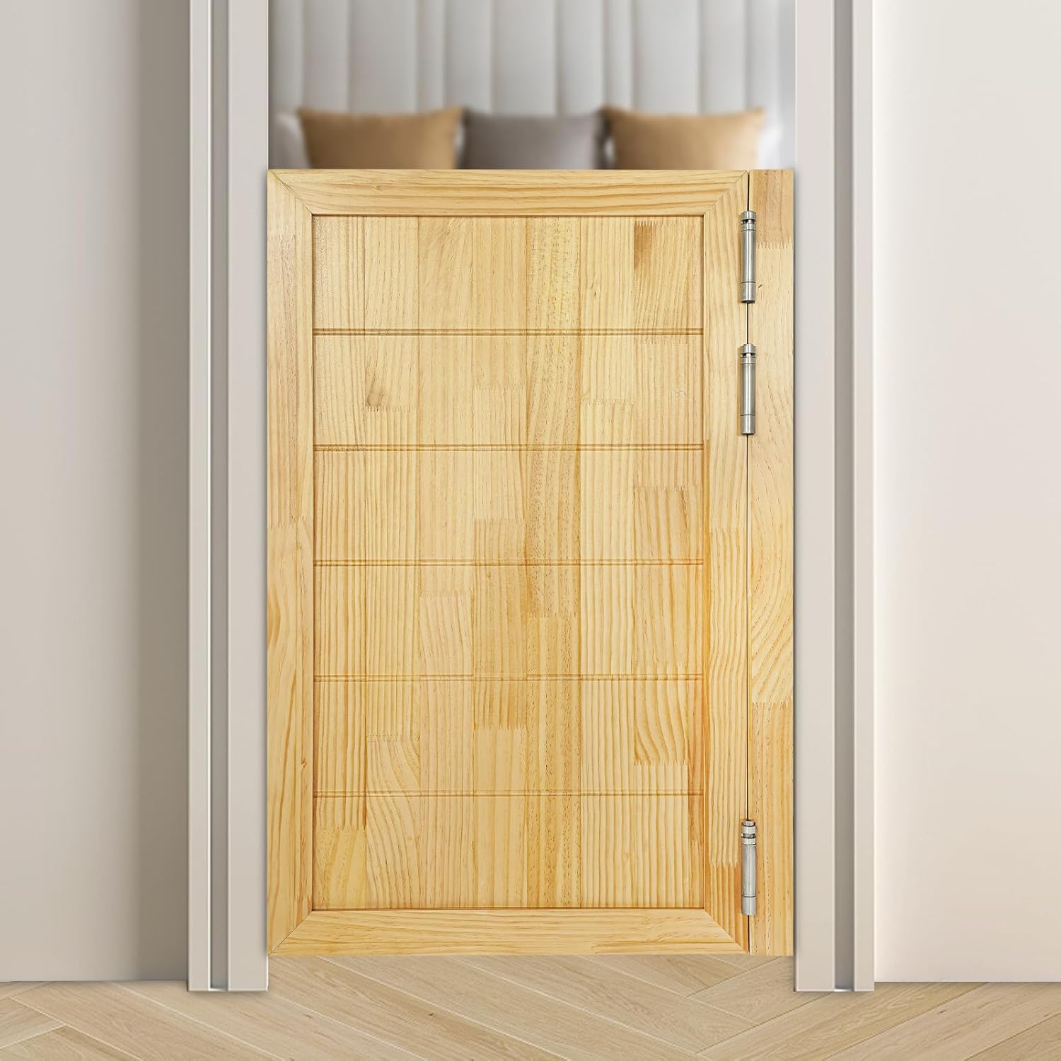 Swinging Half Door Partition - 23.62x35.43 Inch White Modern Doorway With Hinge For Room Dividers