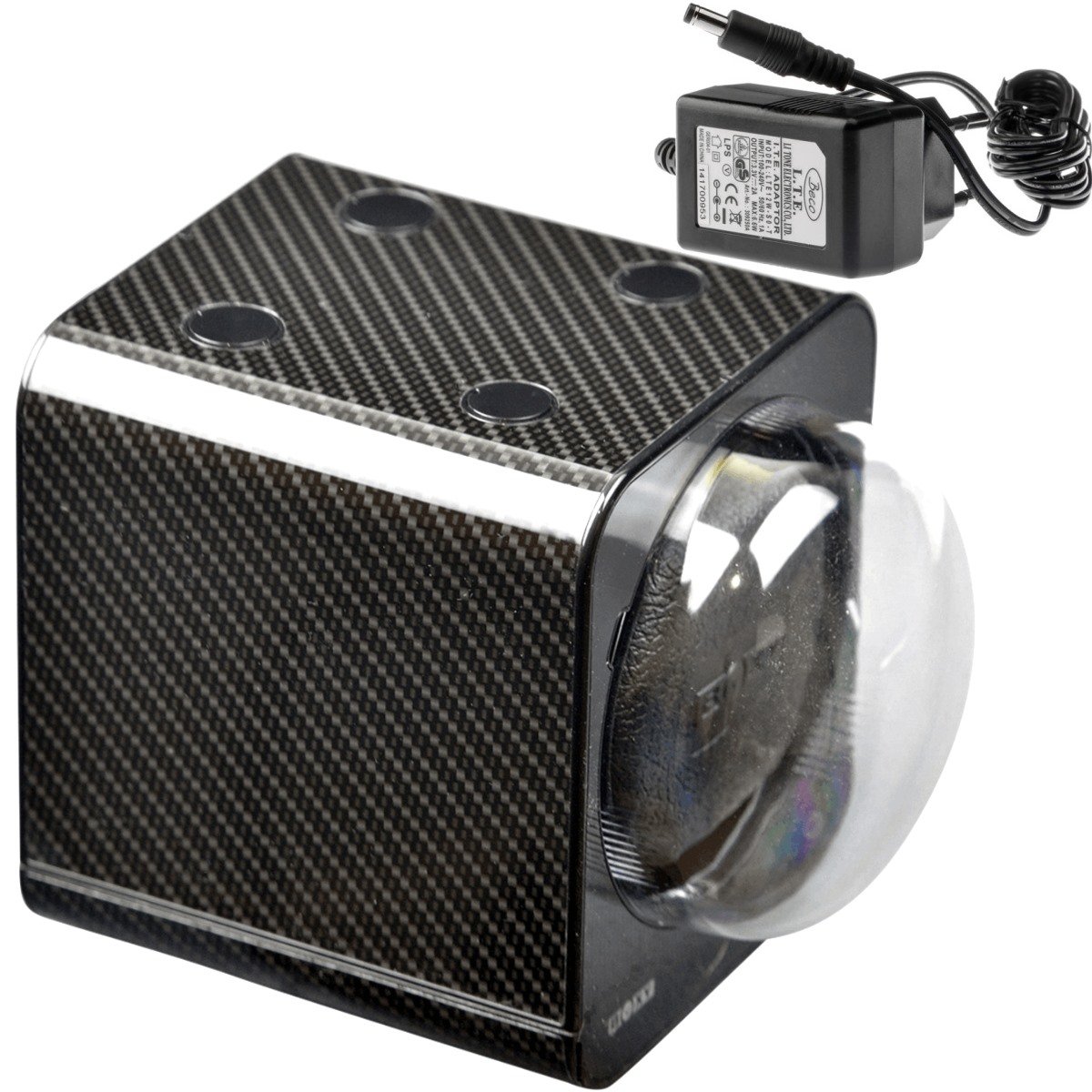 Boxy Fancy Brick Uhrenbeweger Carbon PRO1 2025 mit Netzadapter und 2 Kissen - Erweiterbares Uhrenbeweger System