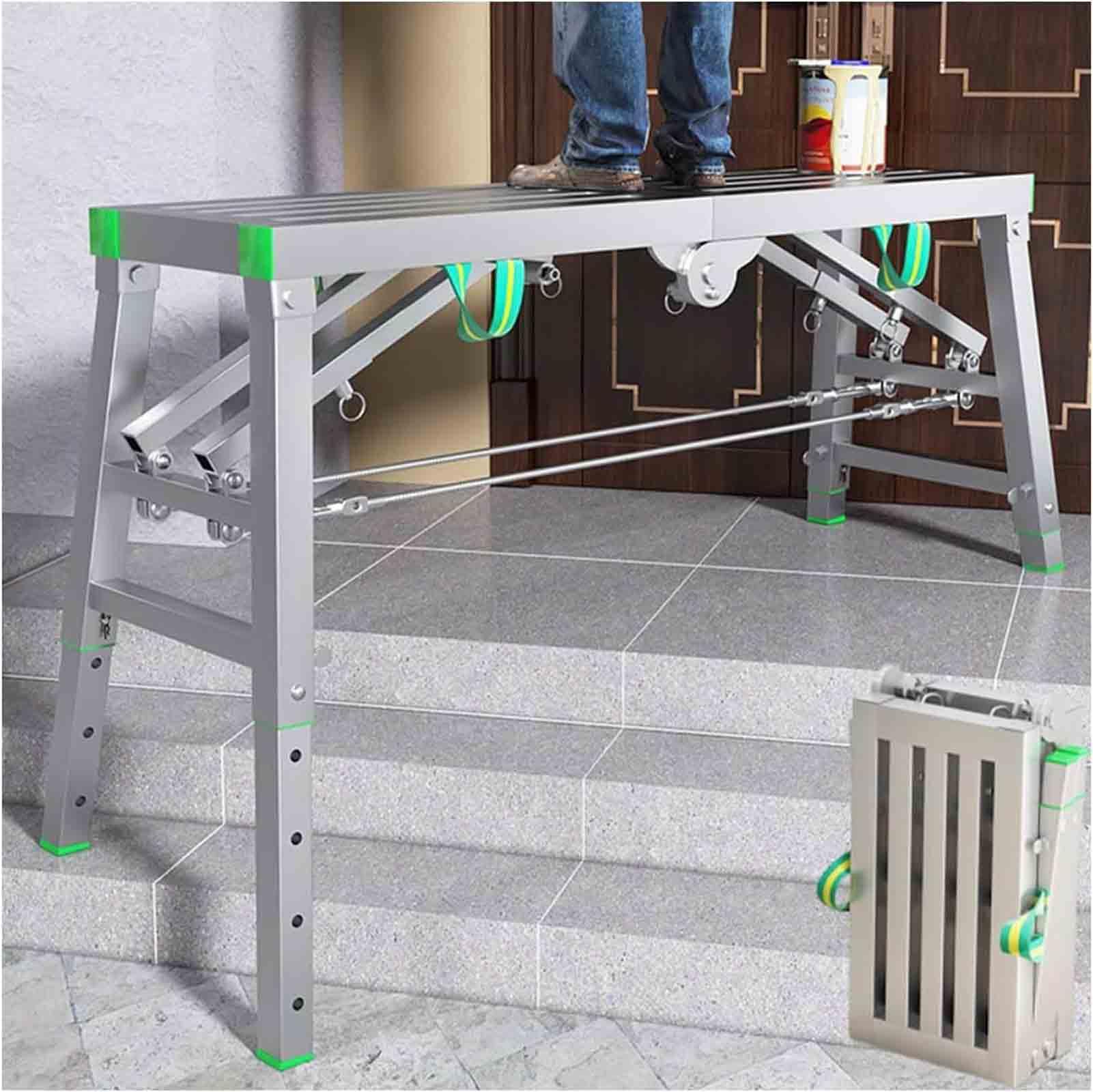 Ponteggio Pieghevole Portatile per carichi Pesanti, Portata 400 kg. Durevole e Versatile per edilizia e ristrutturazioni. Sicuro e Facile da Usare. Ideale per progetti Domestici e Profession