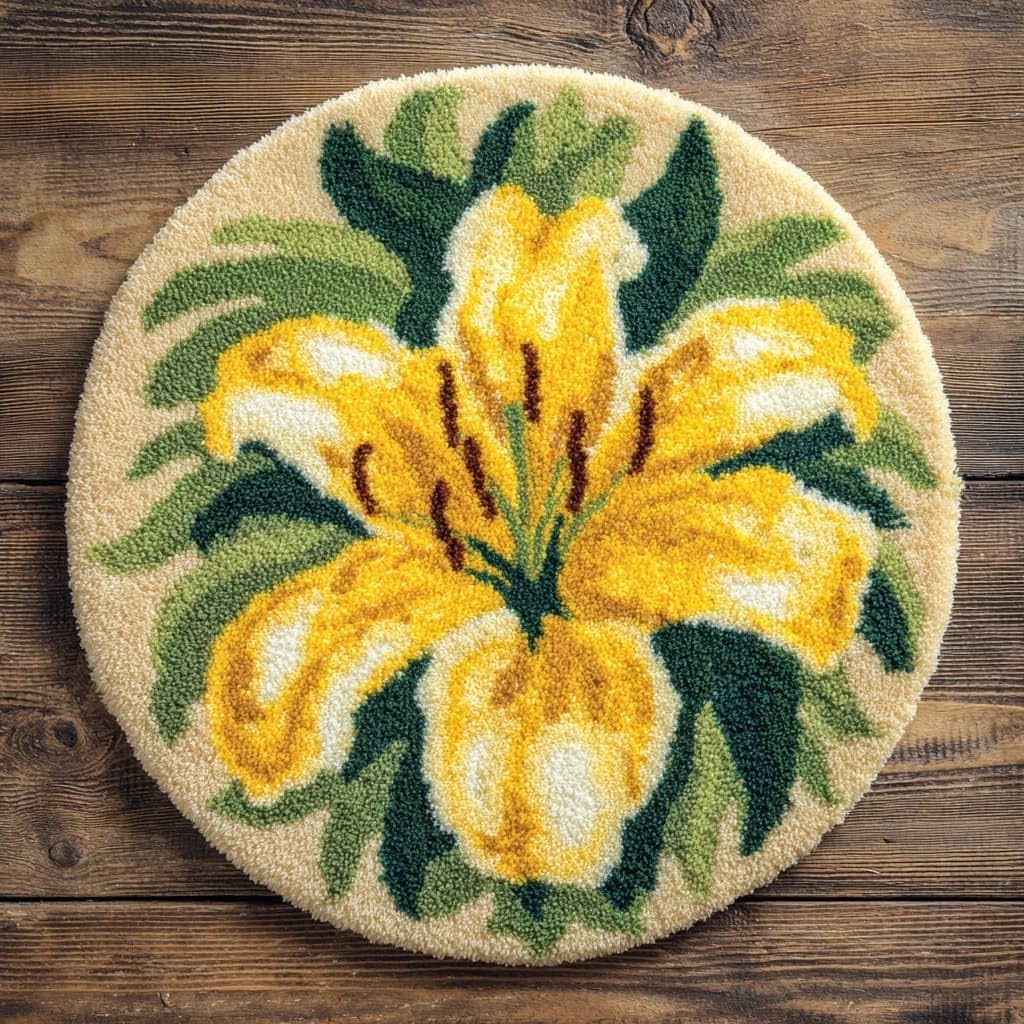 AMBATTERY Latch Hook Rug Kit Latch Hook Kits for Adults,Lily Flowers