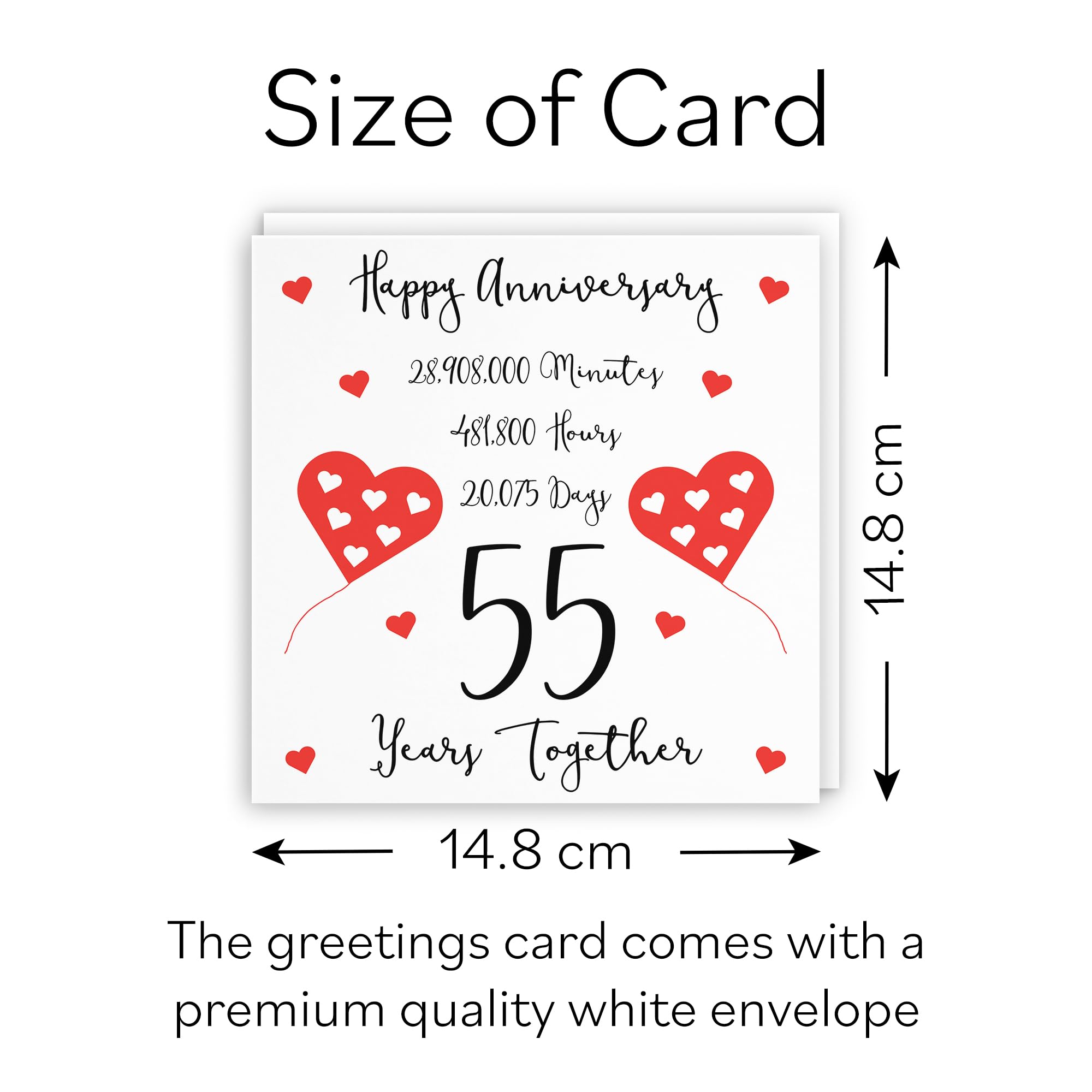 Hunts England - 55th Wedding Anniversary Card - 55 Years Together - Happy Anniversary - Timeless Collection - Fun Cute Card - Image 4