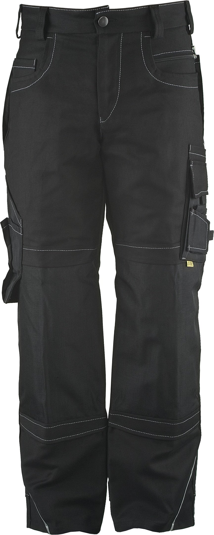 JOB-Kleidung N.I.T.R.O. Stretch-Bundhose/Arbeitshose/Pilothose schwarz mit Knieplstertaschen (54)