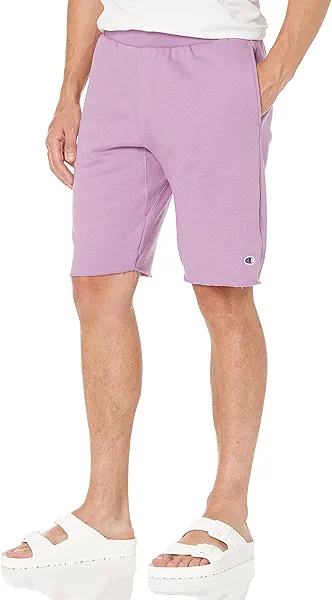 Champion Men's Shorts, Reverse Weave Fleece Shorts, Knee-Length Shorts for Men, C Logo, 10"