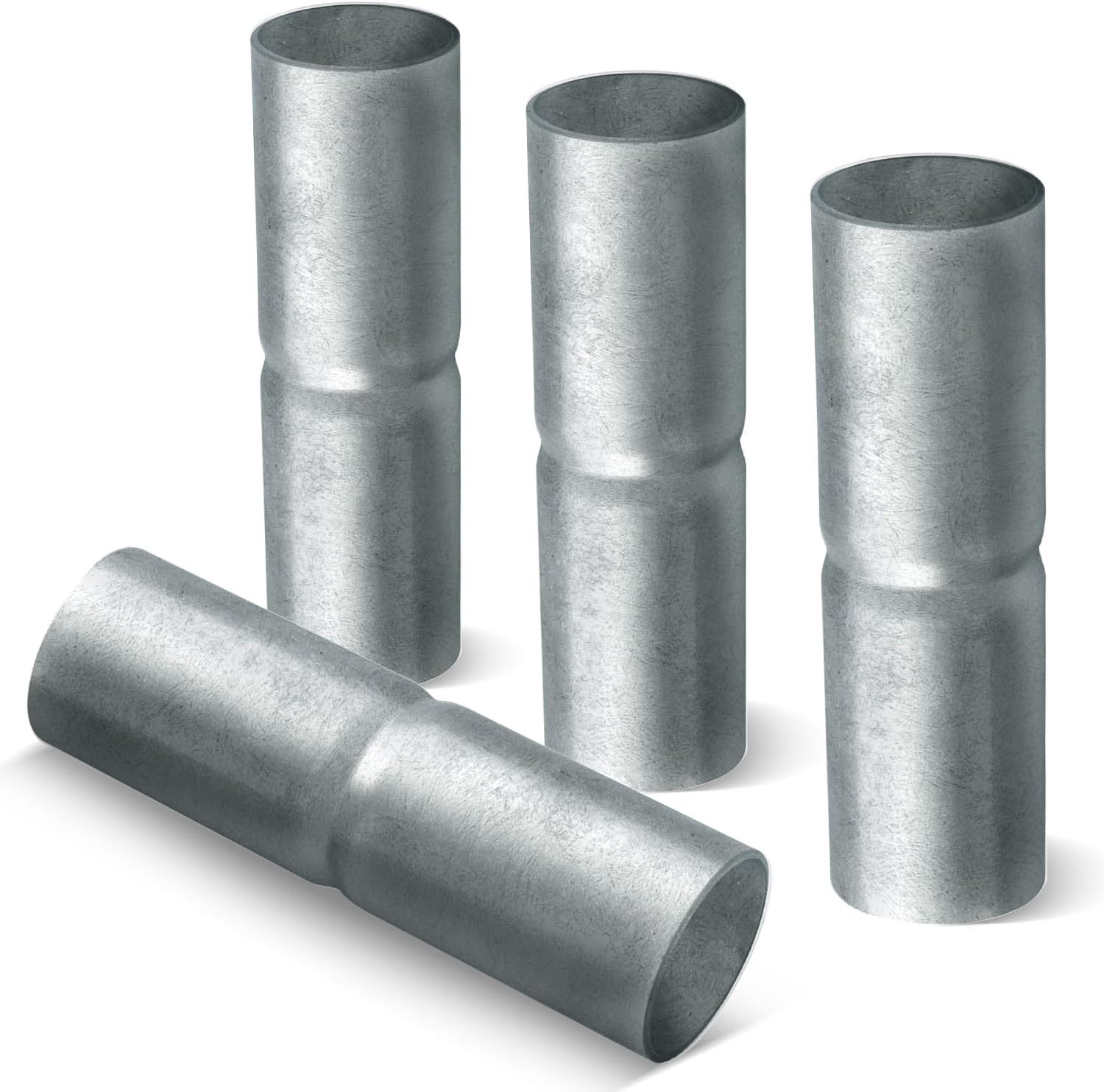 VIVIDA 1-5/8" Top Rail Sleeve 4 PCS, Fence Rail Connectors for 1.77" OD Pipe, Chain Link Fence Parts, Galvanized Steel SILVER 1-5/8" x 6" (4 PCS)