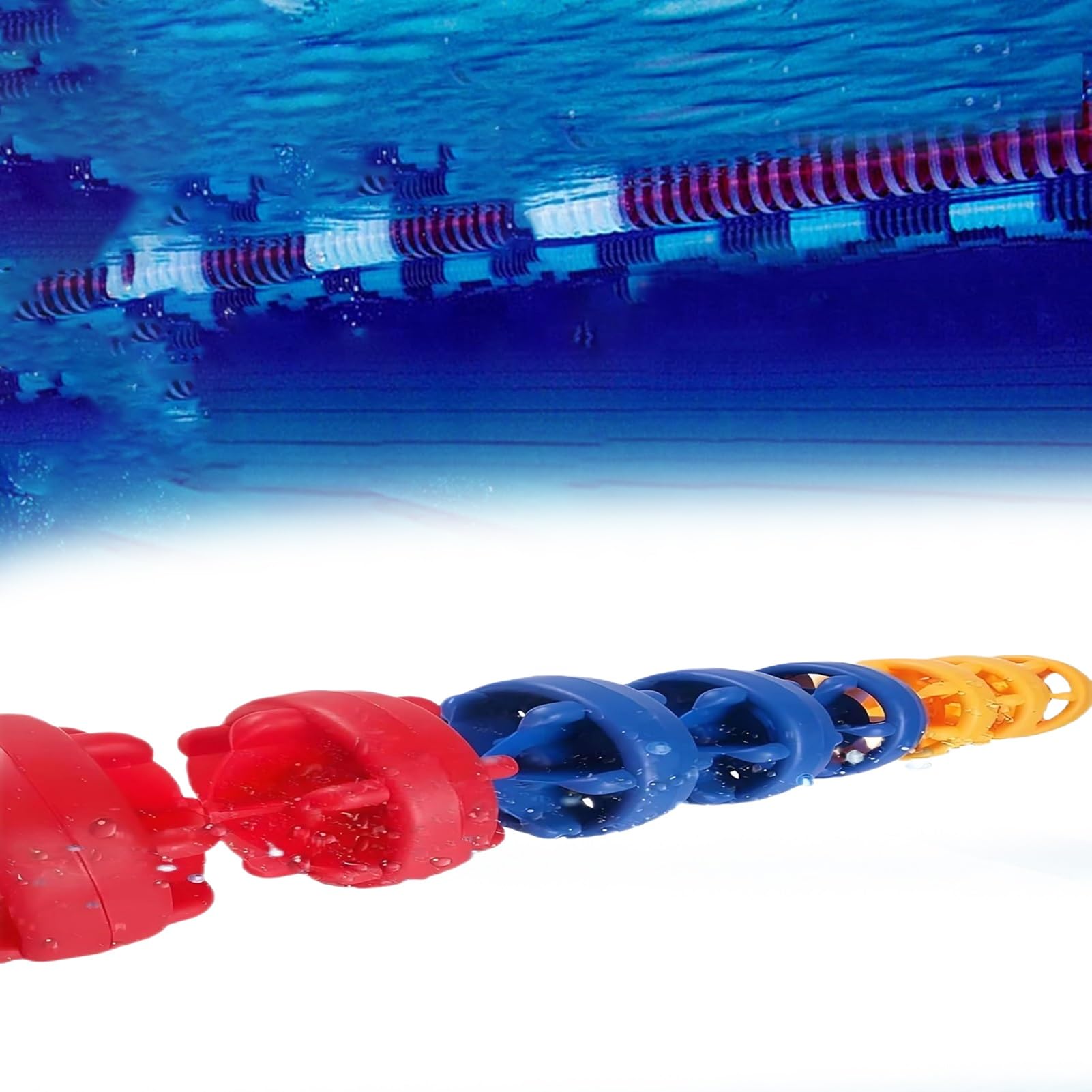 Corde de sécurité pour piscine réglable de 5 à 10 mètres avec flotteurs bicolores