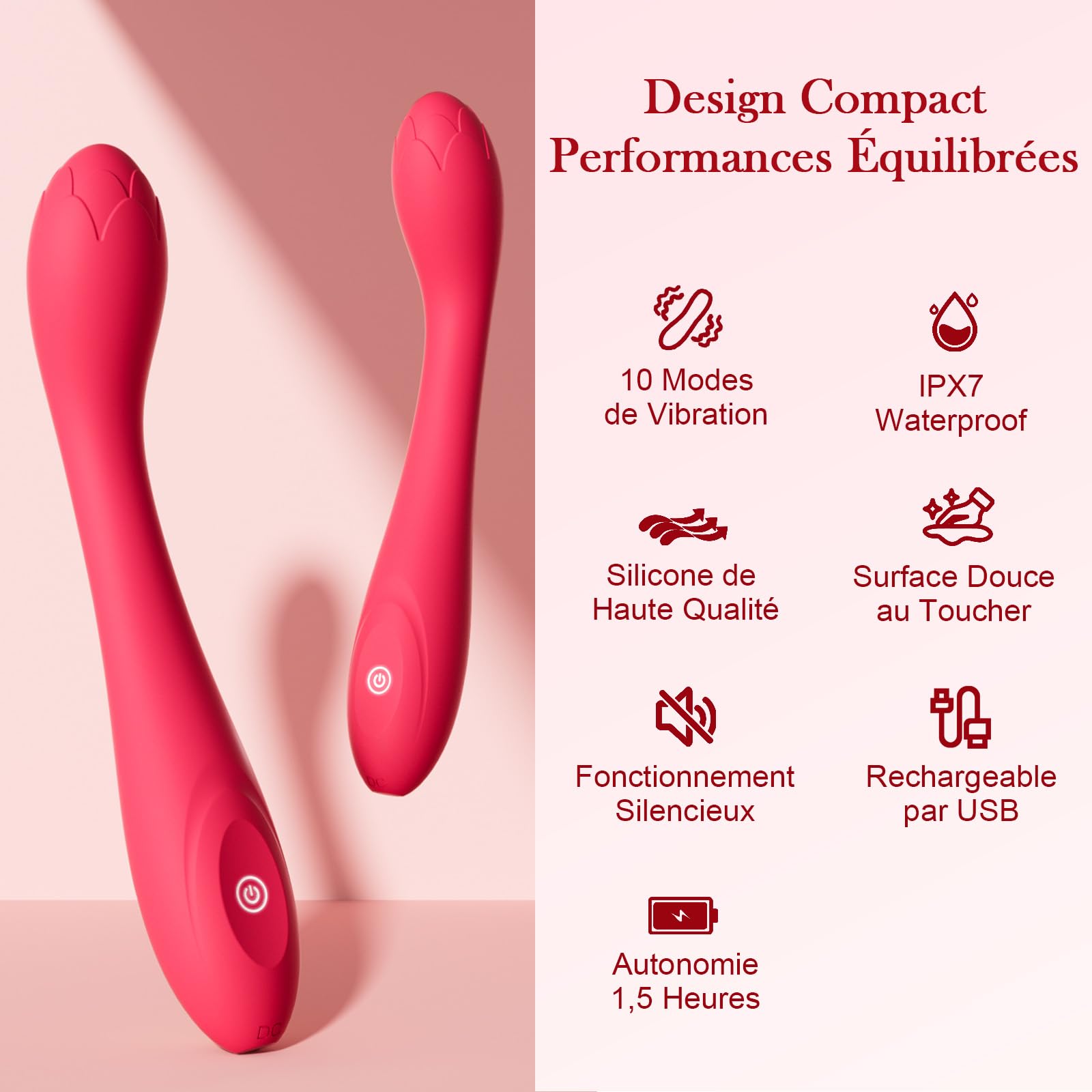 Gode Vibromasseurs Feminin Clitoridien va et vient Sex Toys, 10 Vibrations Vibromasseur Sextoy, Charge Rapide Sextoyse Femme Vibro, Godemichets Sextoyse Couple Plaisir Ensemble