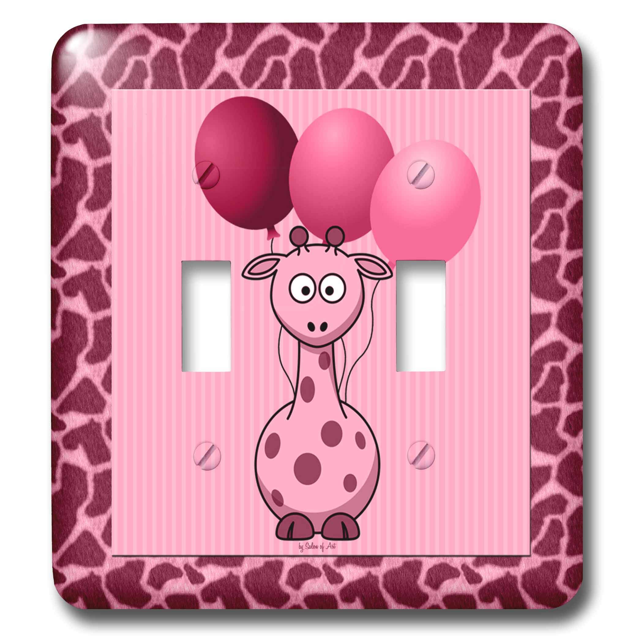 Jirafa rosa interruptor de doble palanca decorativo infantil 3dRose lsp