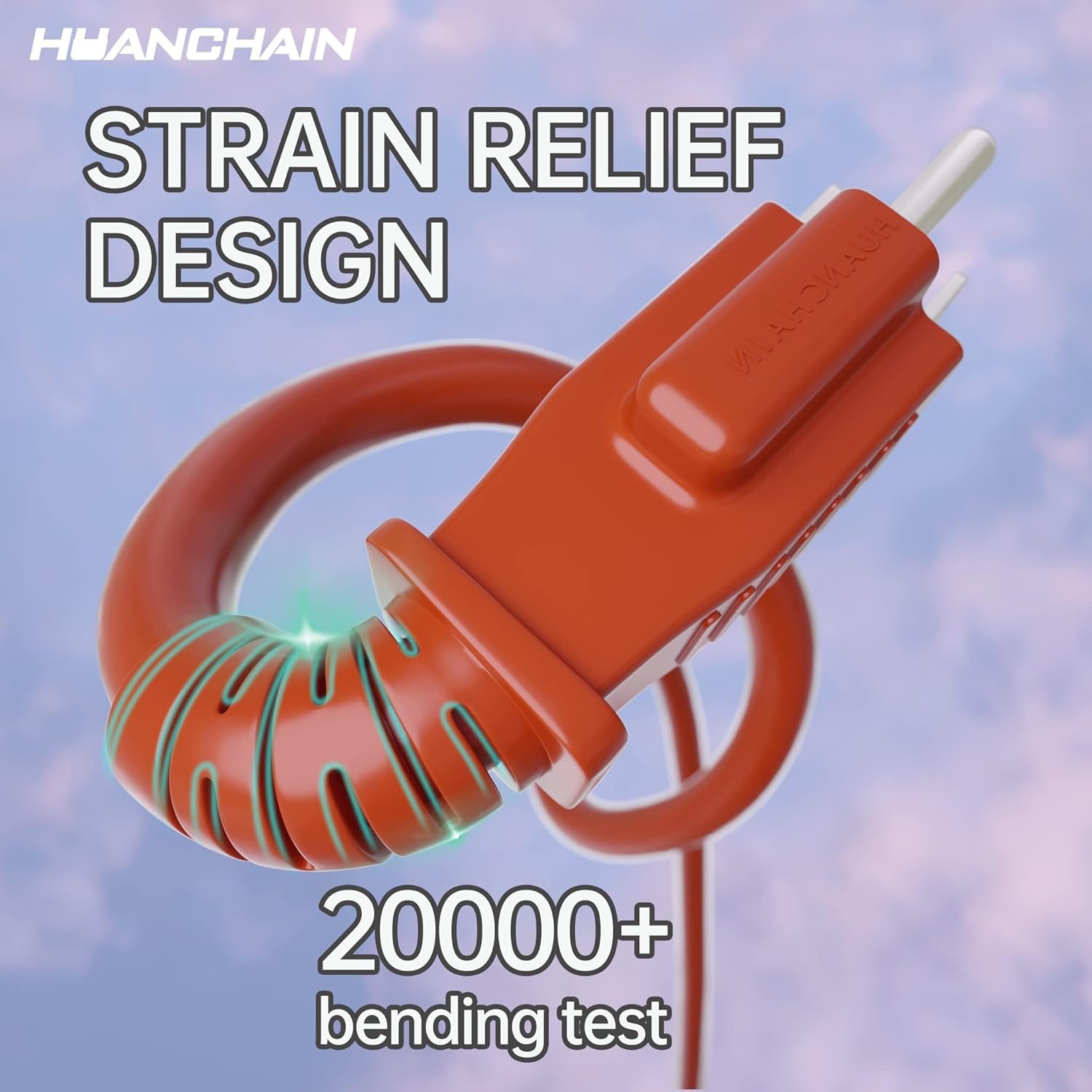 HUANCHAIN Indoor Outdoor Extension Cord 50 ft Waterproof, 16/3 Gauge Flexible Resistant Appliance Extension Cord Outside, 13A 1625W 16AWG SJTW, 3 Prong Electric Cable Orange, ETL