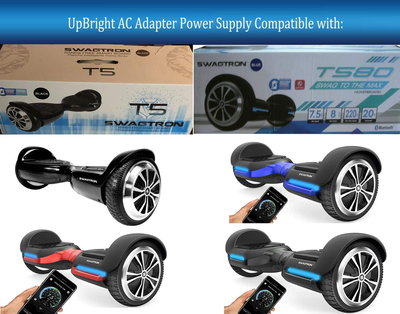 UPBRIGHT 29.4V AC/DC adapter compatible with Swagtron Swagboard T5 U Vibe T580 Hoverboard Smart Board 24V Flypower Electric Scoter PS65D294Y2000S FY-2942000 ABT ABT ABT005297CUS 29.4VDC CHARER BATTERY BATTERY BATTERY Battery 3 71y7eOrDegL. AC SL1400