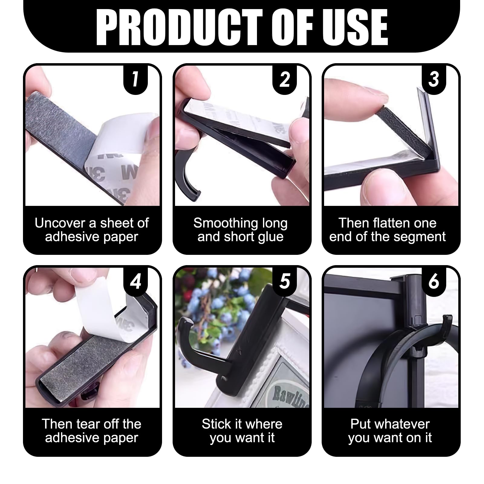 6 Ganci Per Cuffie - Adesivo Forte, Design Sottile, Per Scrivania O Parete - Foto 4