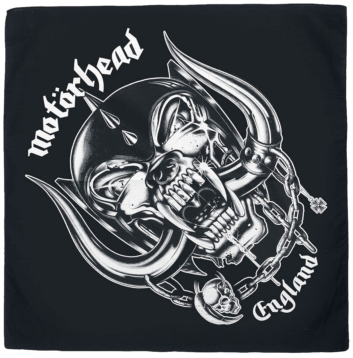 Motörhead Men's Black Motorhead Classic England Warpig Repeat Official New Bandana