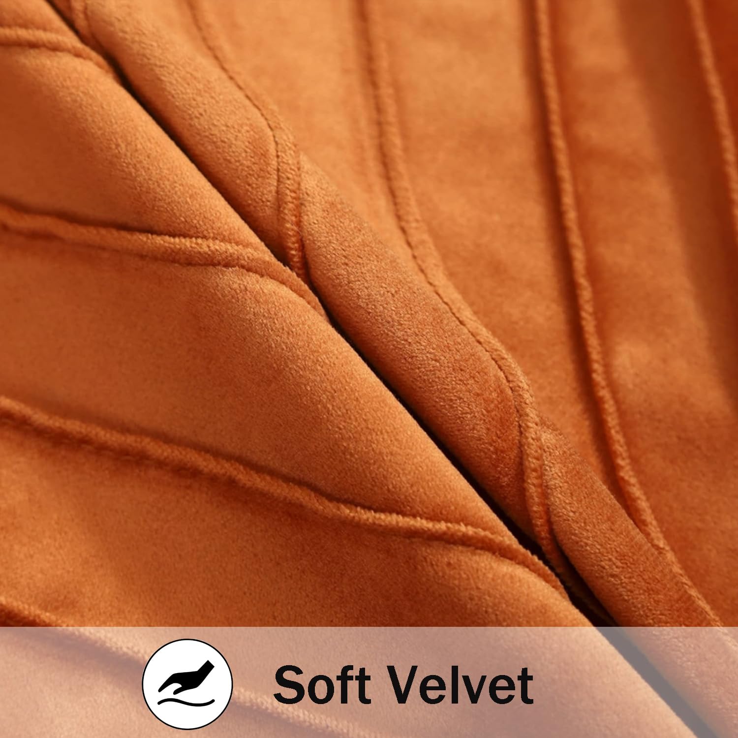 Tosleo Lot de 2 Housses de Coussin décoratives Modernes en Velours pour canapé, Salon, Chambre à Coucher, canapé, lit, avec Cuir doré, 45 x 45 cm, Orange brûlé