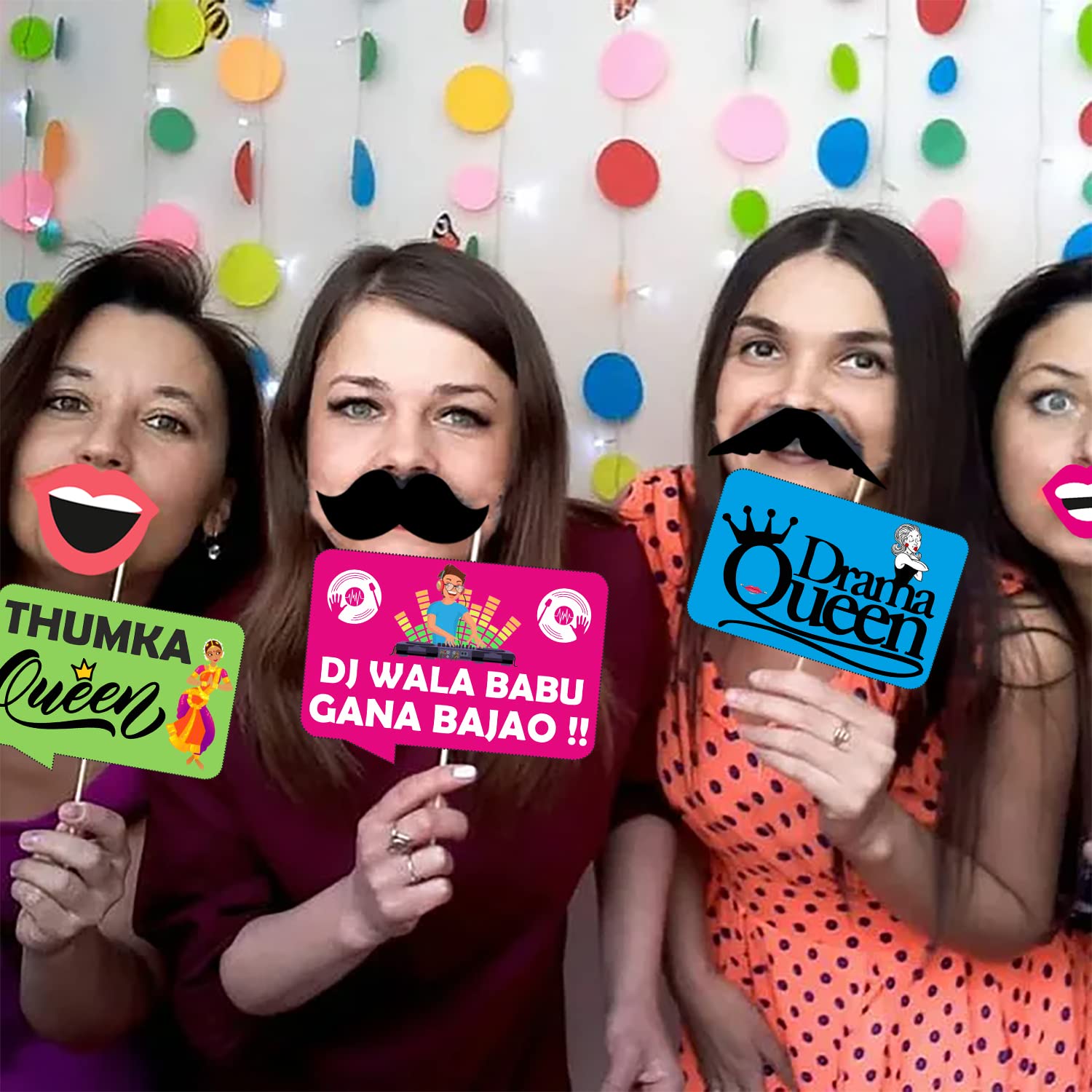 Party Propz Wedding Photobooth Props for Bride - 27 Pcs Haldi Props for Bride and Family | Haldi Cutouts for Groom and Family | Bachelorette Party Props | Mehendi Props for Wedding (Cardstock) 3