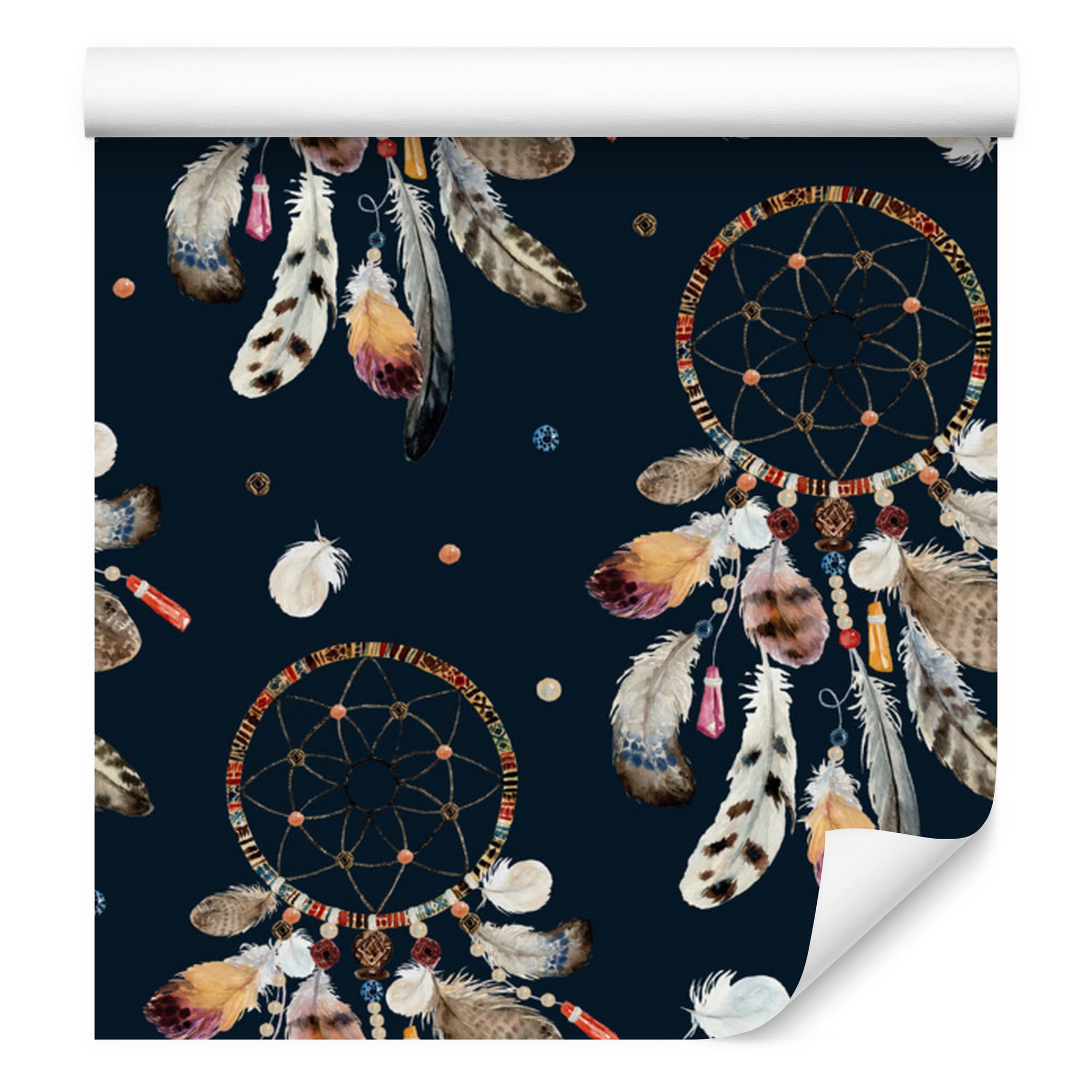 Vliestapete Traumfänger im Boho-Stil 50 x 1000 cm | Ausdrucksstarke Bildgestaltung; Charaktervoller Raumschmuck; Harmonische Akzentfläche; Kleister im Set