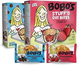 Bobo's Oat Bites Variety Pack Healthy Snack, 10 Chocolate Chip and 10 Strawberry (20 Bites) - Vegan - Non GMO - Plant Based (20, Strawberry - Chocolate Chip Variety Pack)