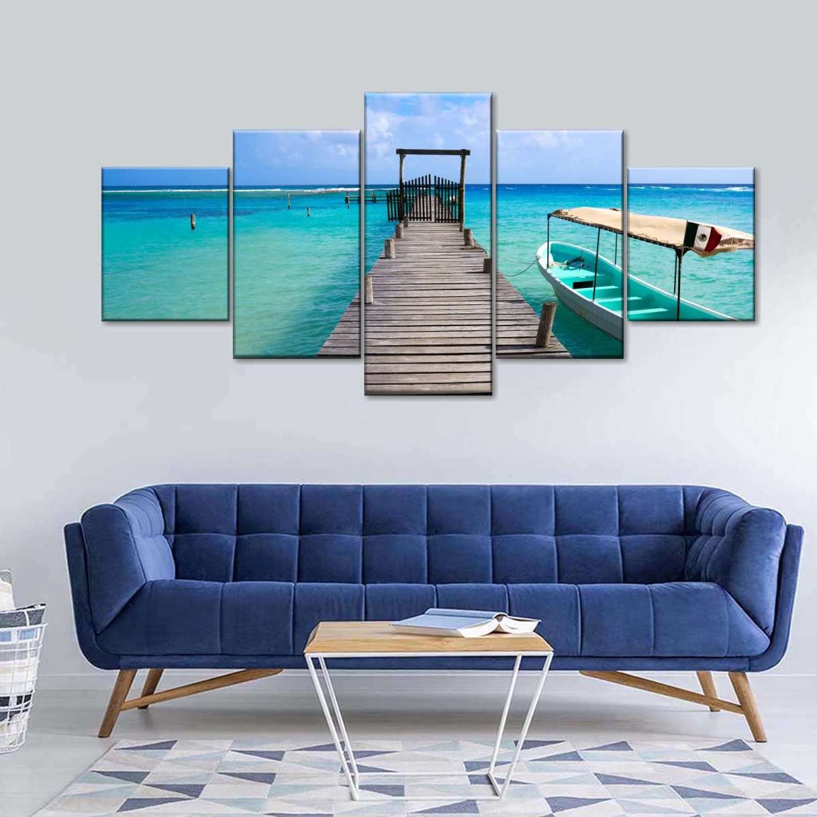RFSHOPCanvas Paintings Wall Art 5 Pieces Mahahual Beach Posters Canvas Art Painting Poster Wall Decor Mural Gifts (Frameless)