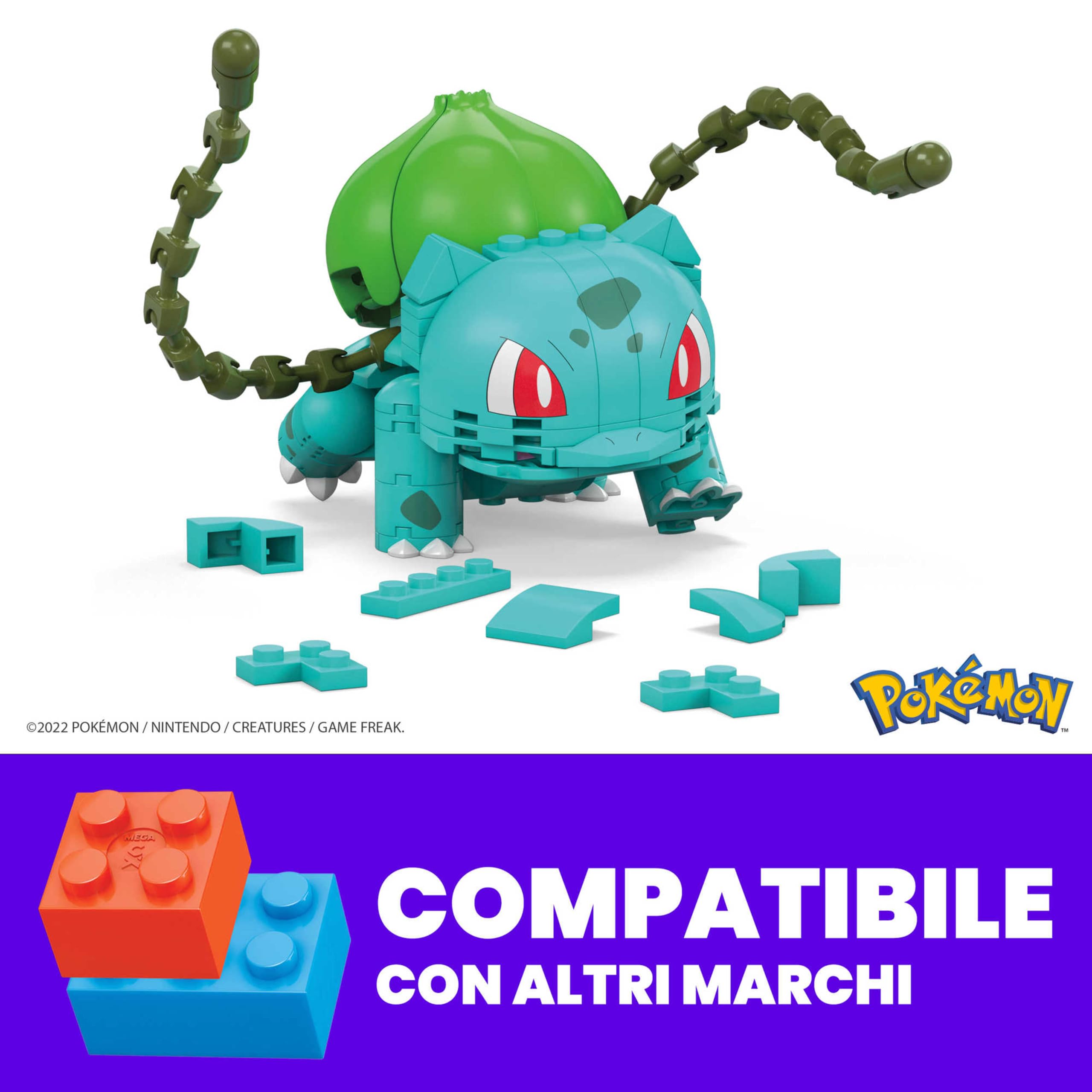 MEGA Pokémon - Bulbasaur set da costruzione con 175 pezzi, Giocattolo per Bambini 6+ Anni, GVK83