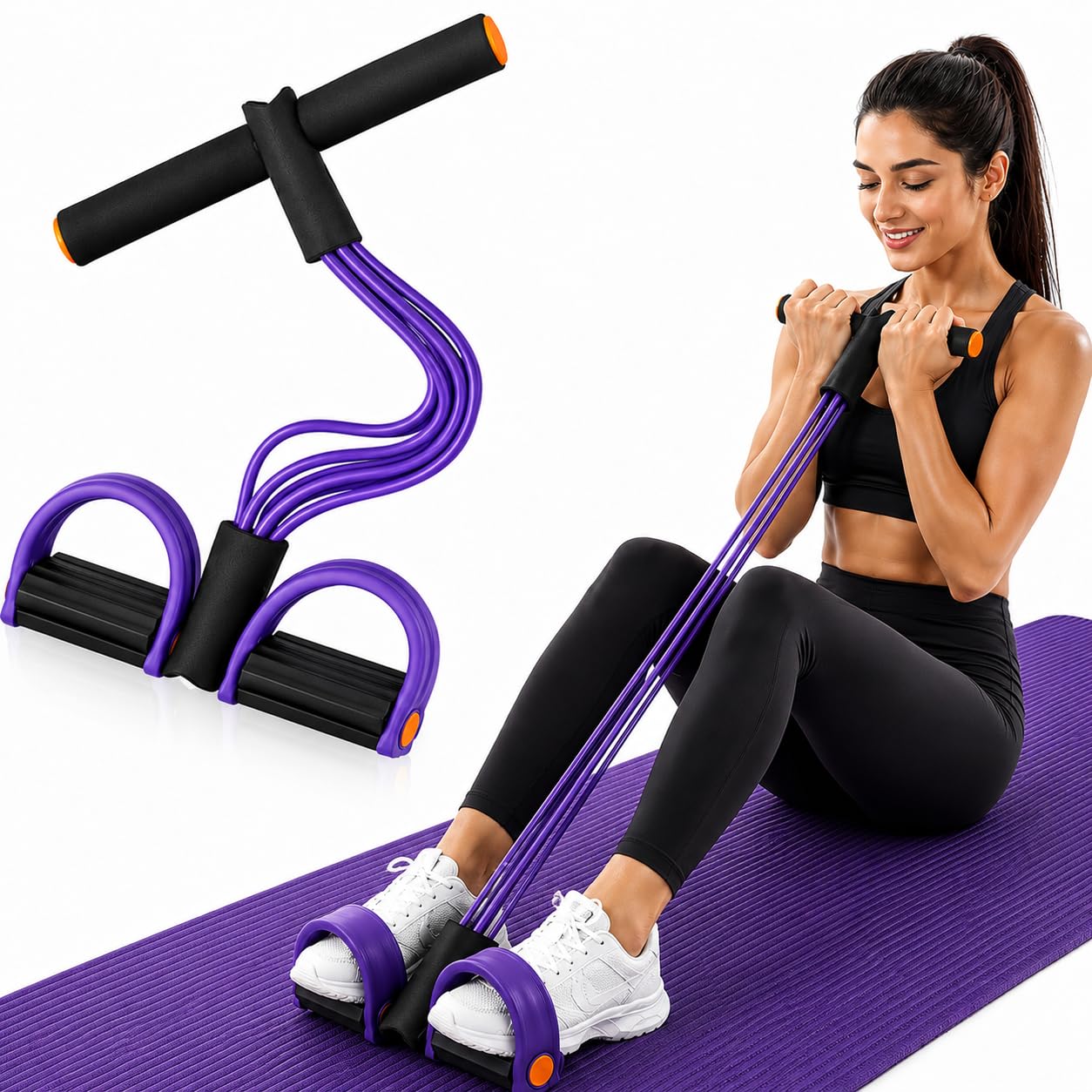 Yoga Paddle Puller Resistance Band with Foam Handles-picture-22