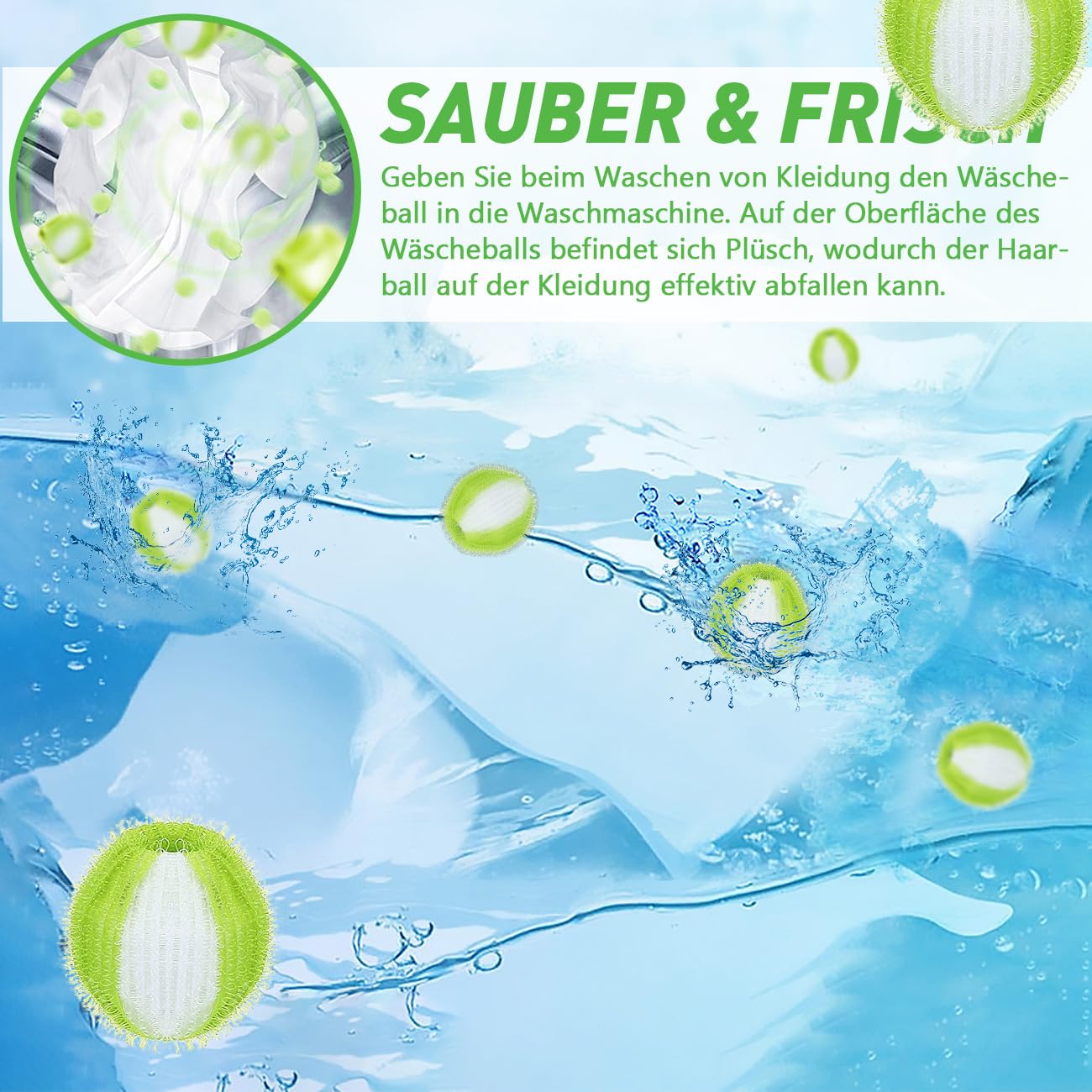 12 Stück Waschmaschinen Haarentferner - Fusselbälle Gegen Tierhaare & Flusen