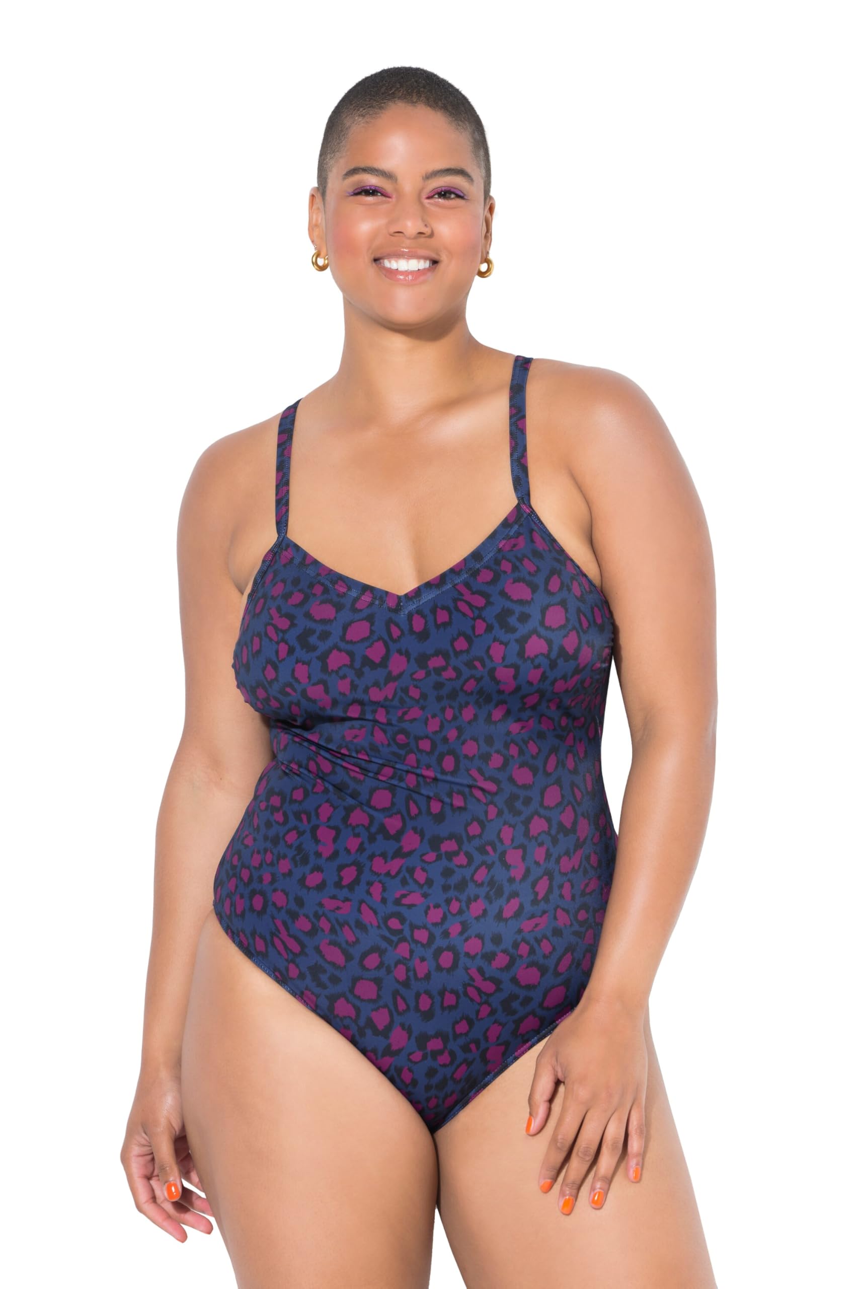 Studio Untold Damen große Größen Übergrößen Plus Size Badeanzug, Softcups, Color Leo, Shaping 842366