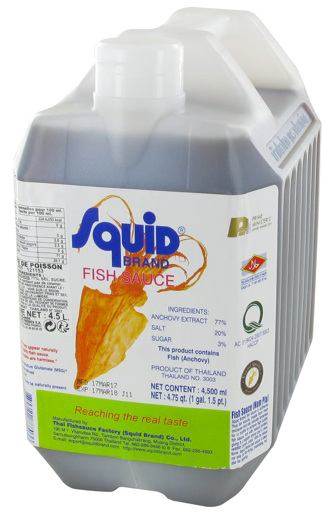 SAUCE POISSON SQUID 4,5L/Bidon - Lot de 1, 2, 3 et 4 Bidons - Livraison Gratuite France - Expédition depuis France par la sté Bo Time (1)
