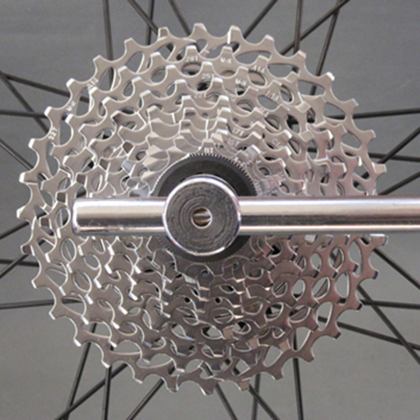 Herramienta de látigo de cadena de bicicleta, removedor de casete de acero de 12 dientes con llave de anillo de bloqueo para reparación de volante de bicicleta de montaña, carretera, 30 cm