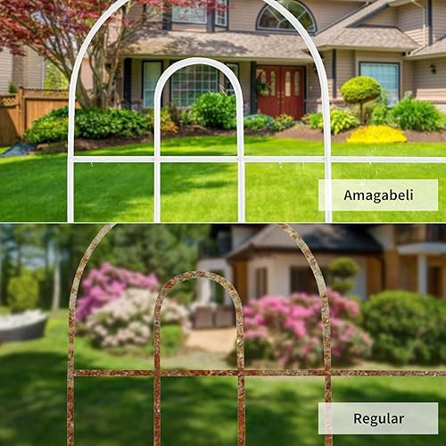 Miniatura 5 de Valla decorativa Amagabeli para jardín, acero inoxidable, alambre de hierro verde, plegable, panel ornamental, borde limitante, para patio, cama de