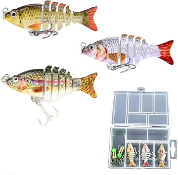 2 Inch Fishing Lure, Bionic Swimming Bait, Micro Jointed Swimbait, 2 Lifelike Fishing Lures for Freshwater and Saltwate, Slow Sinking Lures Suitable for All Kinds of Fish