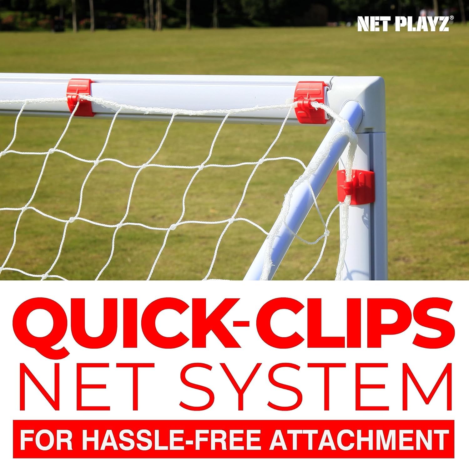 NET Playz Fußballtore für den Garten, hochfestes, schnell aufstellbares Fußballtornetz – 3,8 m x 1,90 m – wetterfest, Fußballgeschenke für alle Altersgruppen