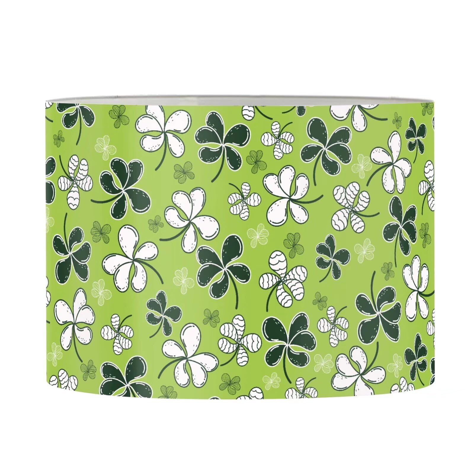 FANCOSAN St Patrick's Day Drum Lampshade for Desk Lamp Green Leaves Table Lamp Bedside Nightstand Lamp&Floor Light L — image 1