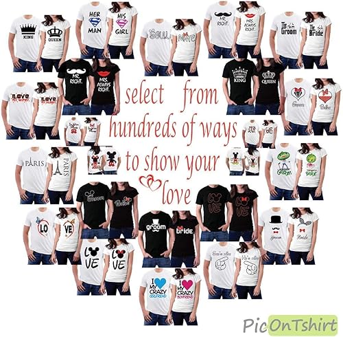 Miniatura 7 de Juego de camisas a juego para parejas para él y ella camisetas King Queen