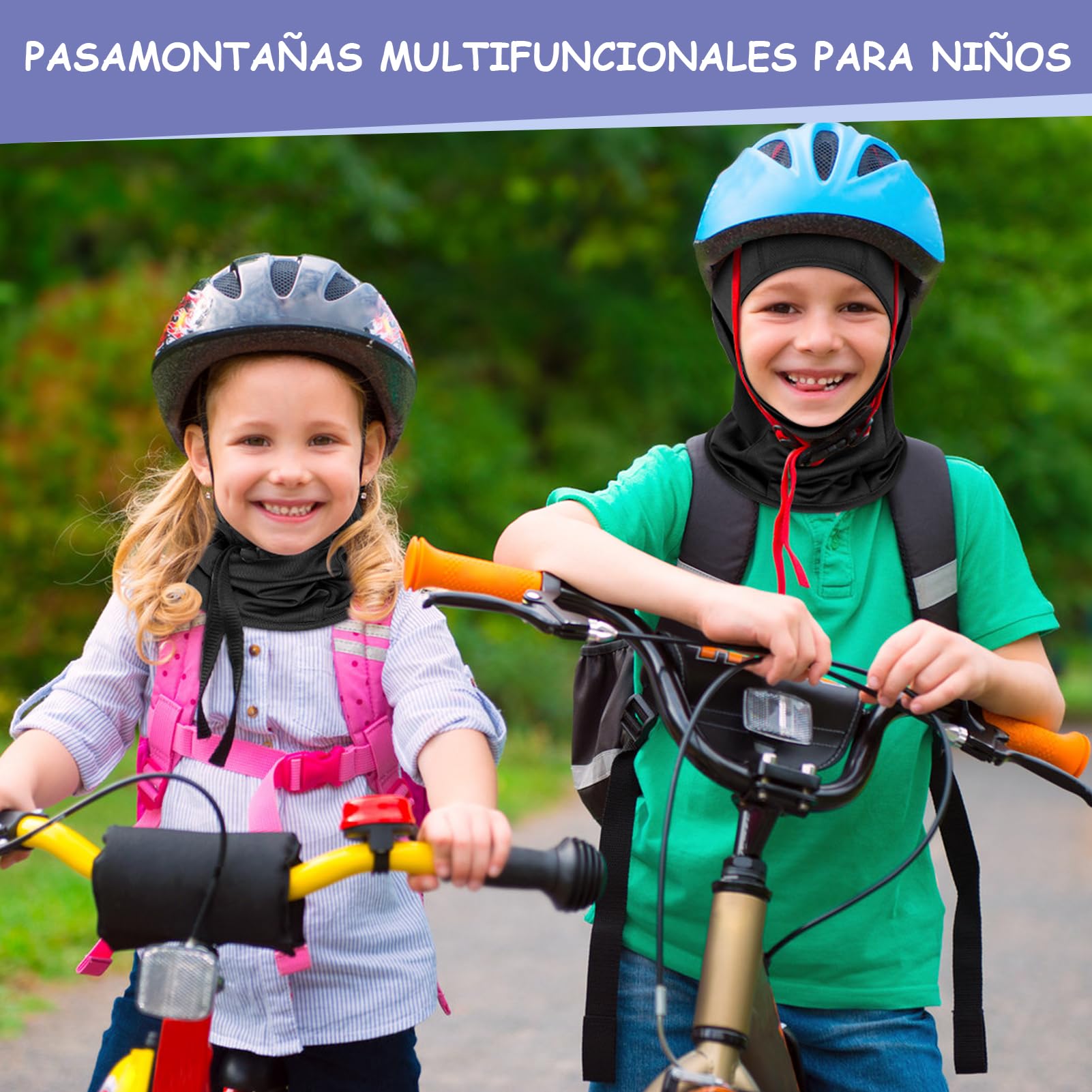 Kiiwah Pasamontañas Niños Multifuncional Blaclava Máscara de Ciclismo Transpirable Sombreros Gorro con Calentador de Cuello para Niños y Niñas Deportes al Aire Libre