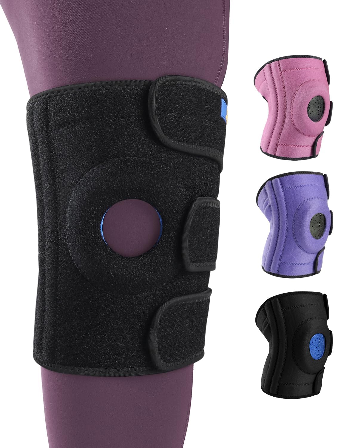 ABYON Kniebandage M bis Plus Size für große Beine, dreifach verstellbar mit Seitenstützen, rutschfest bei Arthritis, Meniskusriss, Kreuzbandverletzung, Schmerz- & Stabilität für Damen & Herren
