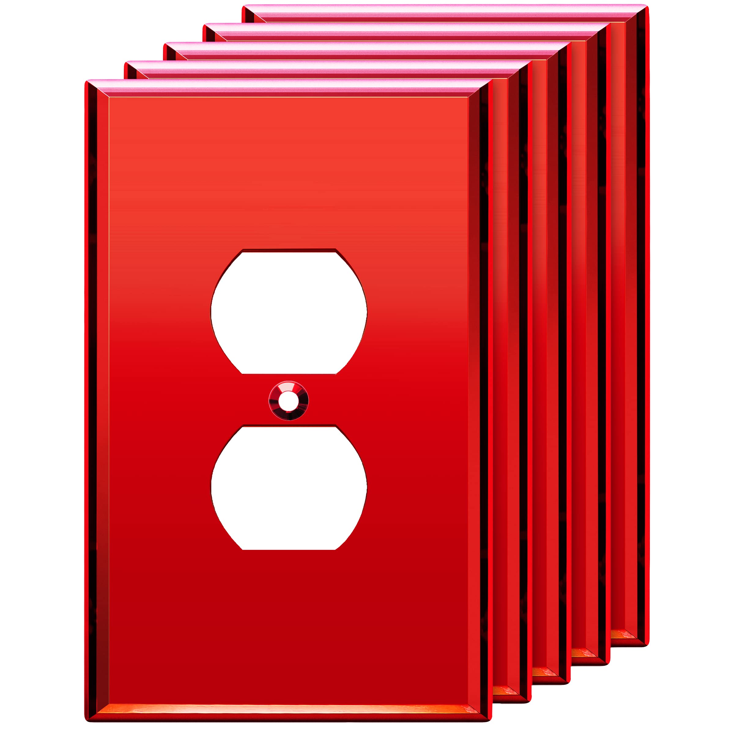 LIDER Duplex Receptacle Wall Plate, Mirrored Outlet Cover for Duplex Outlet, Plexiglass Outlet Cover, Reflective Finish, Acrylic Glass, Modern