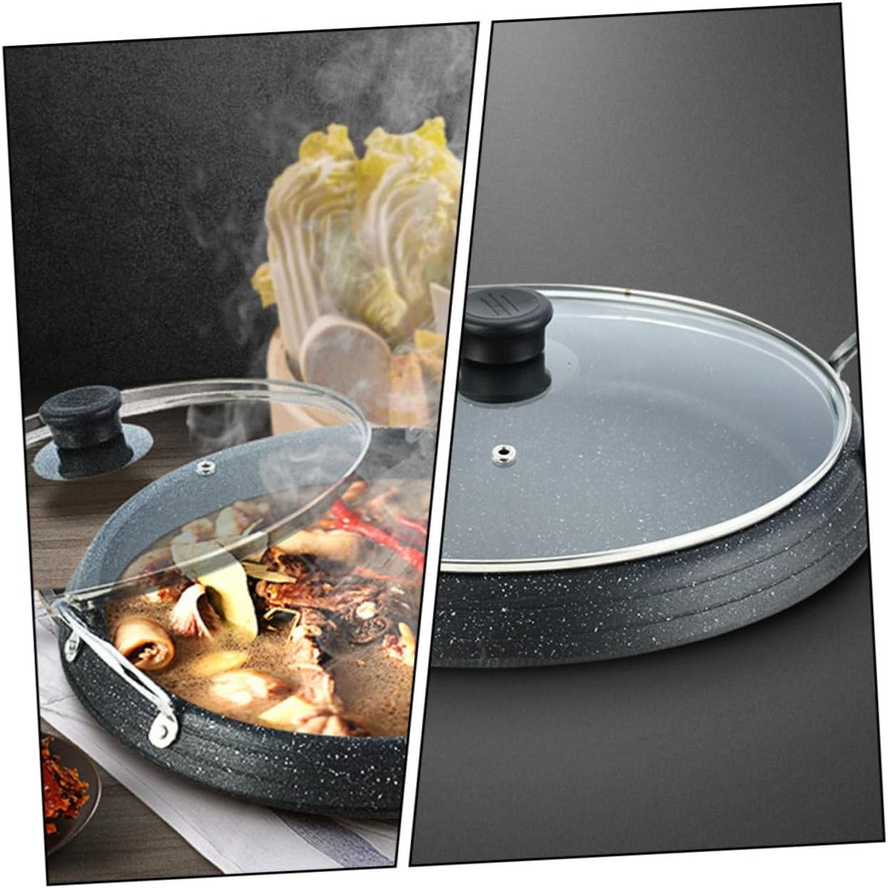Korean Hot Pot Barbecue Tray Medical Nonstick Smokeless Grill Pan for Indoor Outdoor Camping Family Gatherings