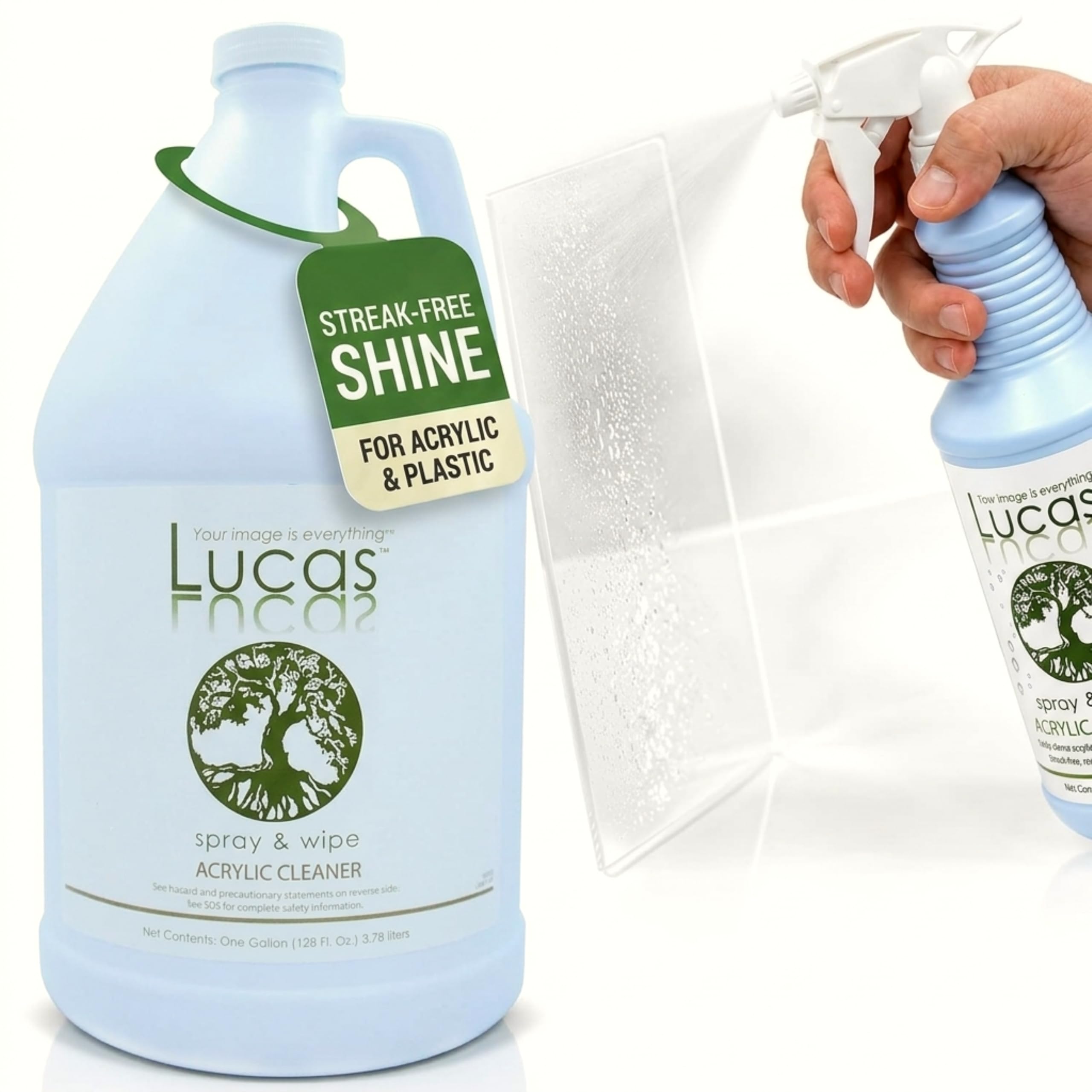 Lucas Acrylic Cleaner Spray & Wipe Gallon Refill