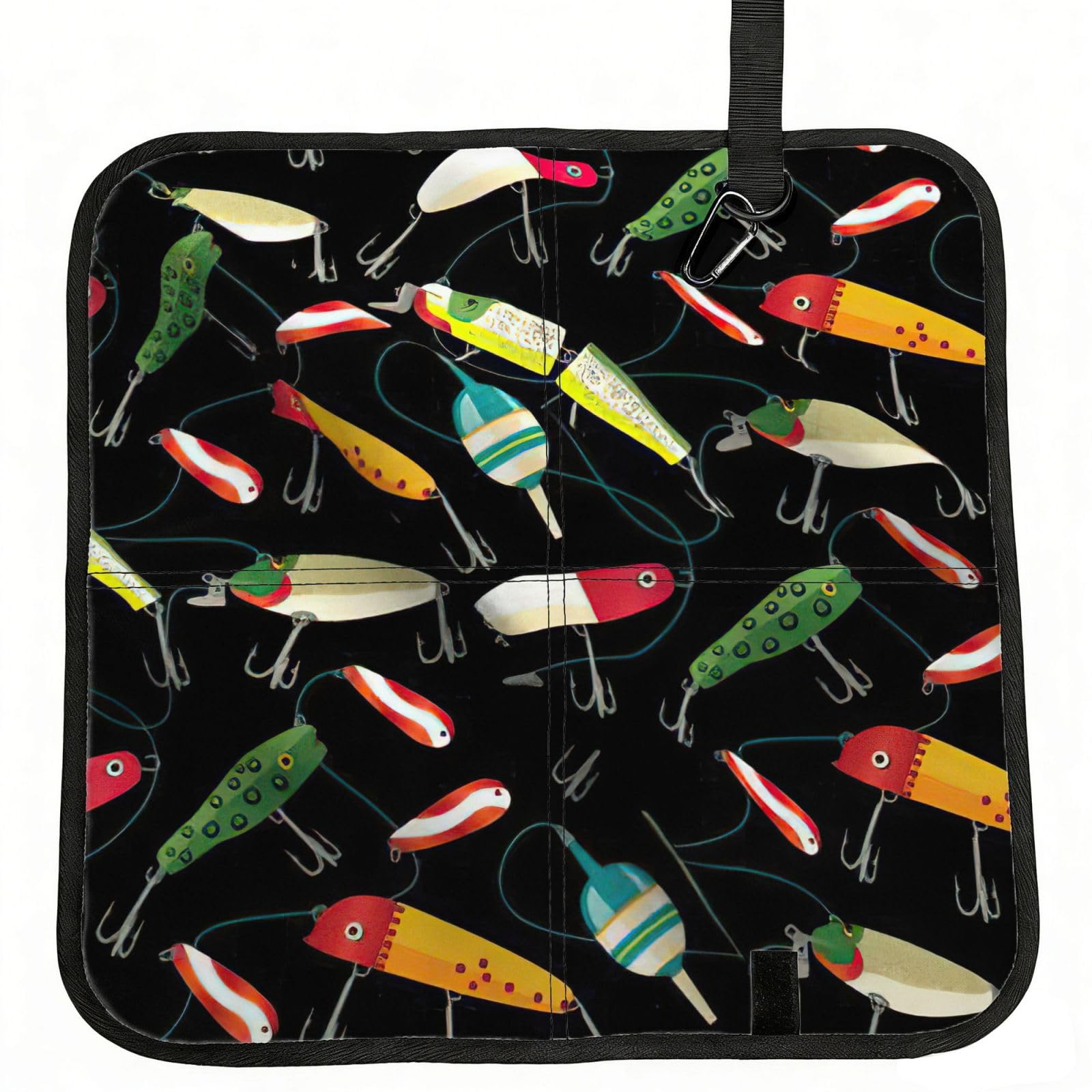 bghdfa Fishing Lure Print Outdoor Sitting Mat Waterproof Oxford Cloth Seat Cushion Folding Foam Camping Seat For Picnic