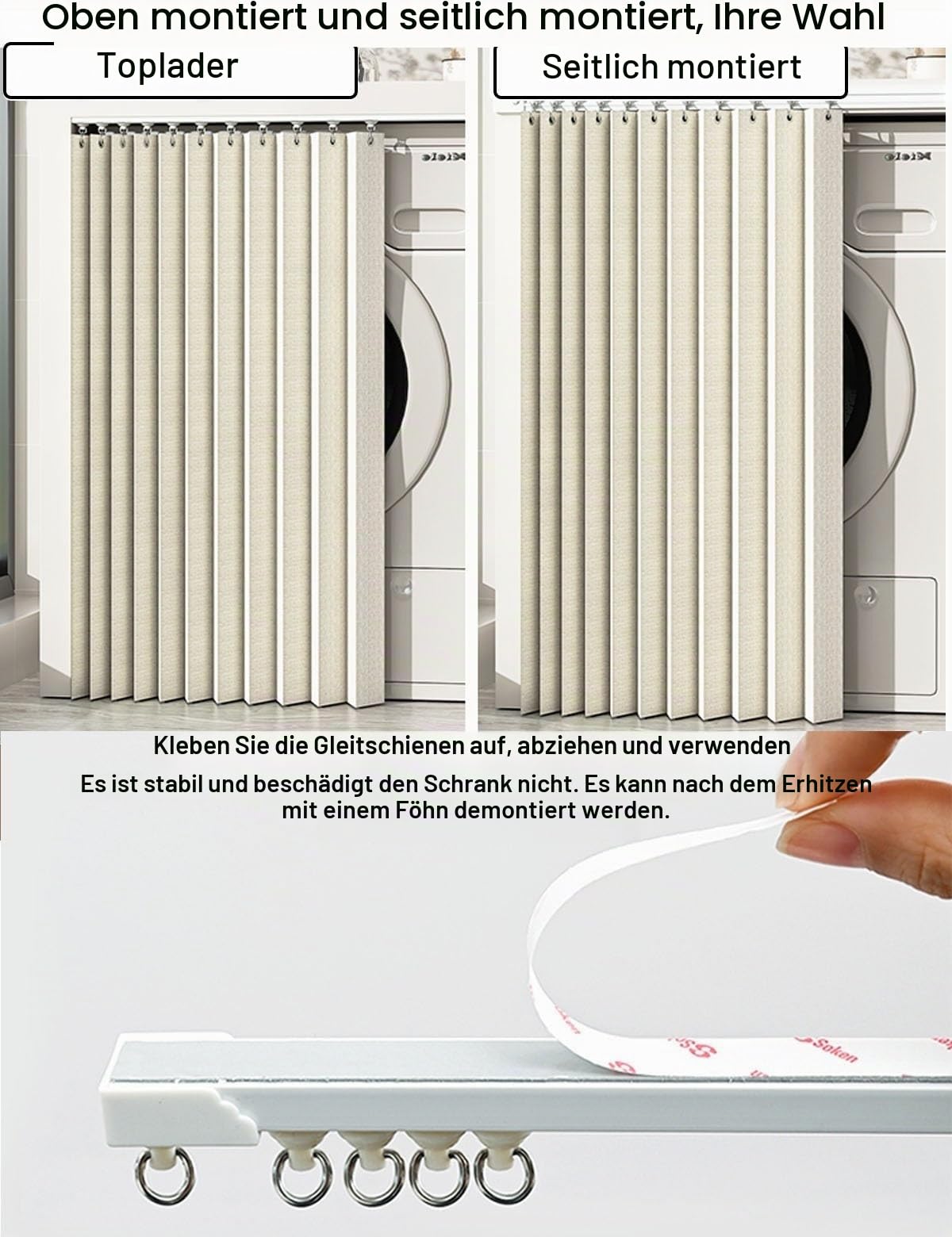Schrankvorhang, Staubdichter Vorhang für Regale Schrank Vorhang Zum Schieben Schrank Schatten Vorhan Wasserdicht Schrankvorhänge Küche für Regale