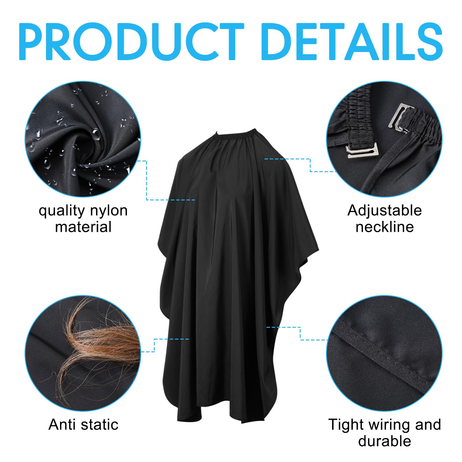 JenPen 6 capas impermeables para peluquería y peluquería, ajustables, 47 x 59 pulgadas