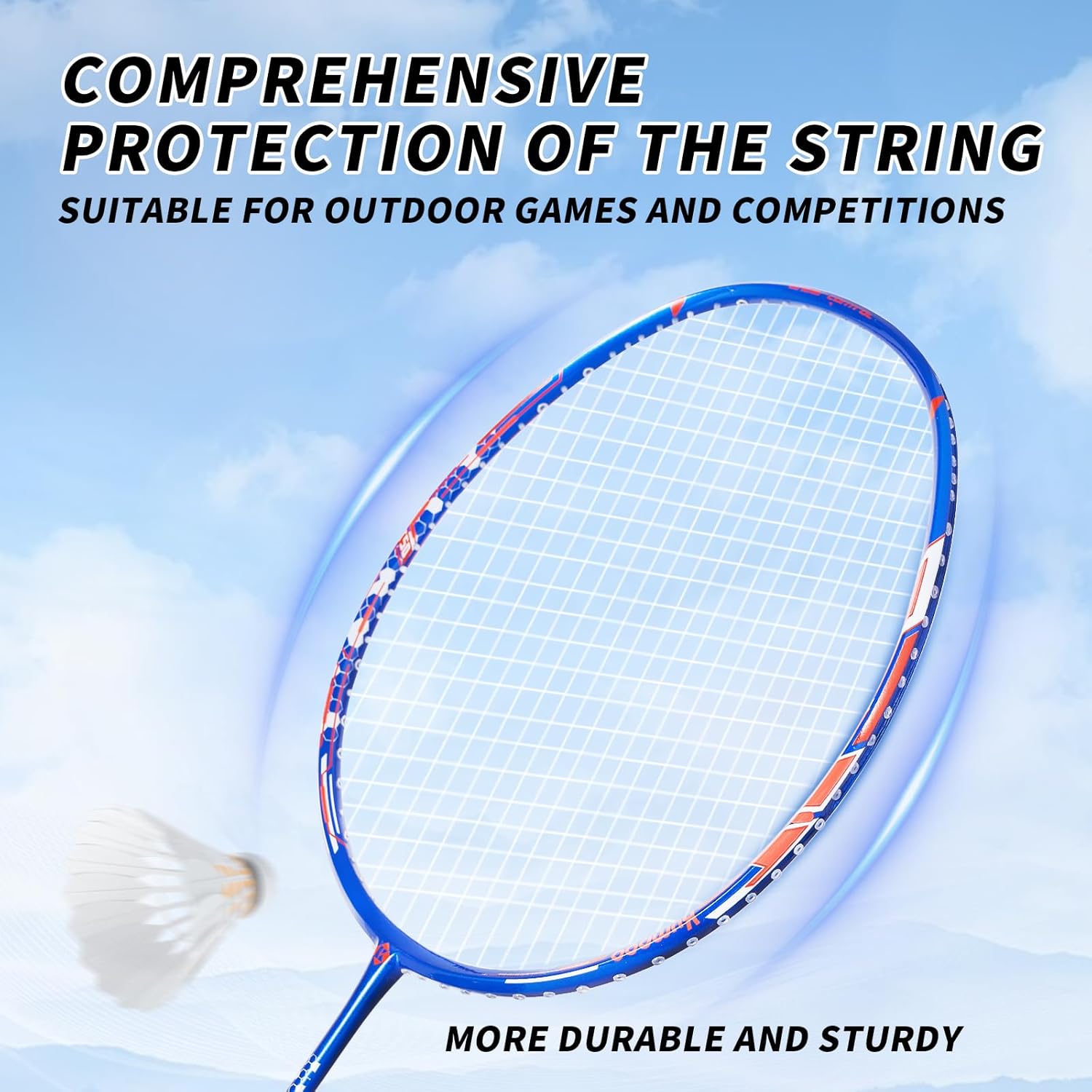 Badminton Racket Carbon Fiber, Badminton Racquet Set with Cover, Badminton Professional Racket Durable for Beginners Outdoor Games Gym ET50 white image 6 of 7 B0CWGJMB6N