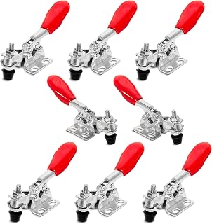 POWERTEC 8PK Small Toggle Clamp, 60 lbs Holding Capacity, 201 Quick Release Horizontal Adjustable Clamps for Woodworking Jigs and Fixtures, Welding, Drill Press, Table Saw Sled, Tool Boxes (20321-P2)