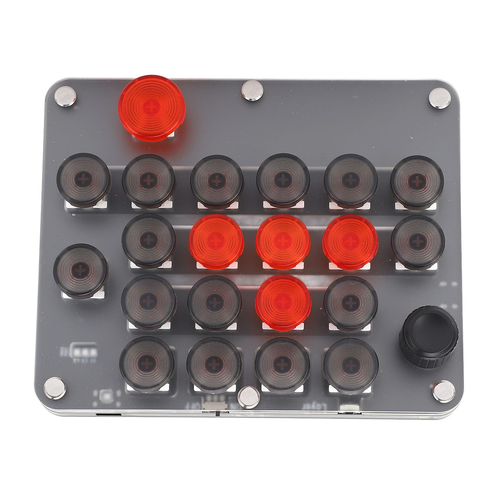 Tyenaza One Handed Macro Mechanical Keyboard 21 Keys 1 Knob USB C BT Connection Red Switch Portable Professional Gaming Keypad