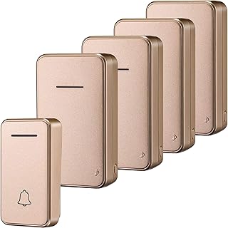 Ringdoors Wasserdichtes Funkklingel-Set Ohne Batterie @ 1 Sender + 4 Empfänger, 200 M Reichweite, 48 Melodien, 6-Gang-Laut...