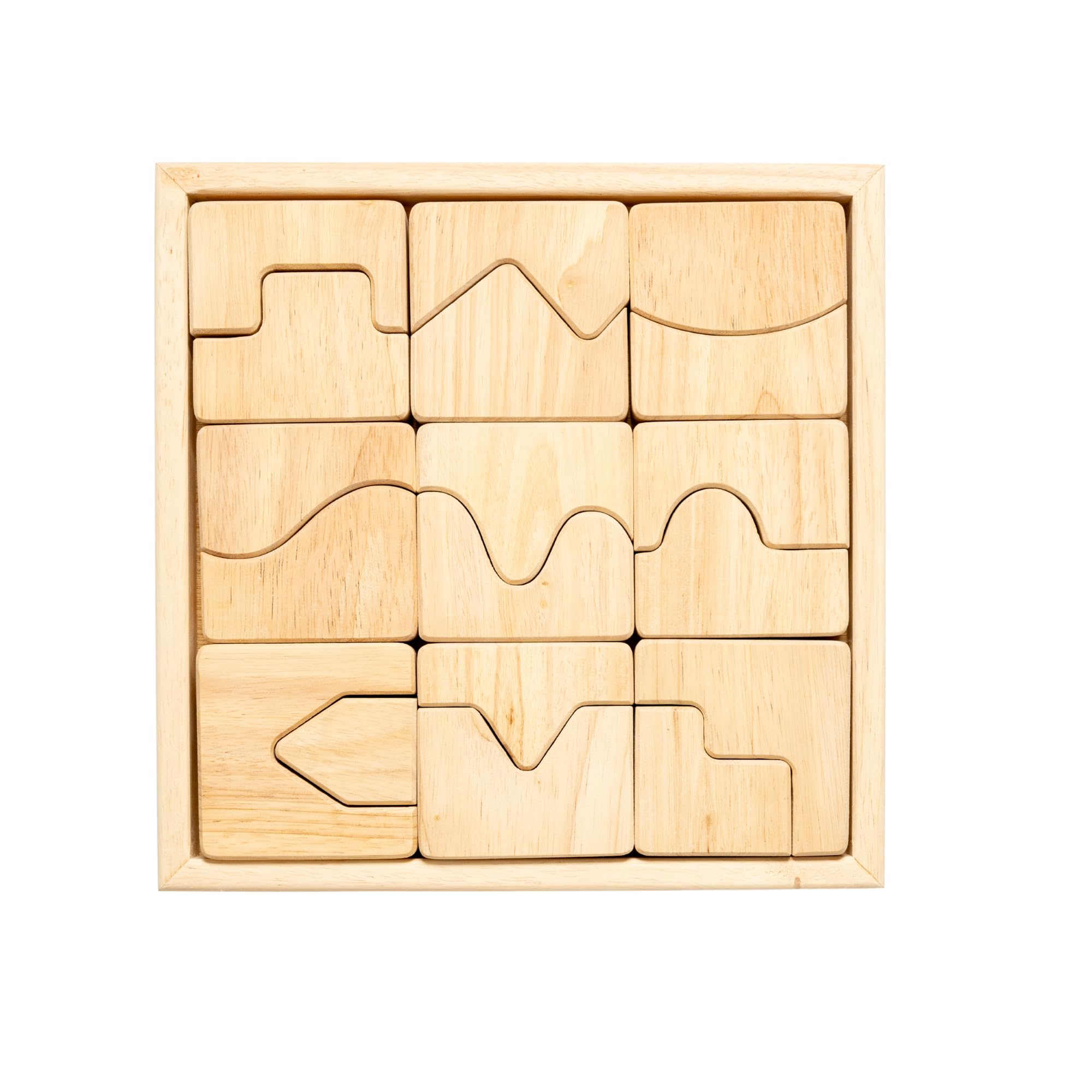 Puzzle a blocchi di legno, 18 pezzi, giocattolo educativo 3+ anni (neutro)