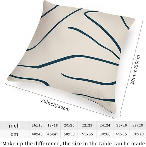 Miniatura 2 de ArogGeld Funda de cojín bohemia geométrica azul, verde y beige, minimalista, a rayas azules y verdes, funda de cojín de doble cara con cremallera