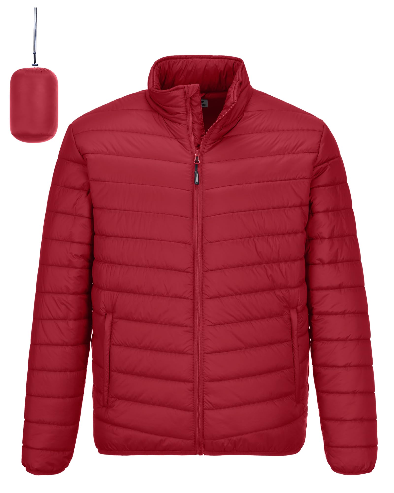 Outdoor Ventures Veste d'hiver matelassée légère et pliable pour homme, manteau bouffant isolé pour neige, ski, randonnée, voyage