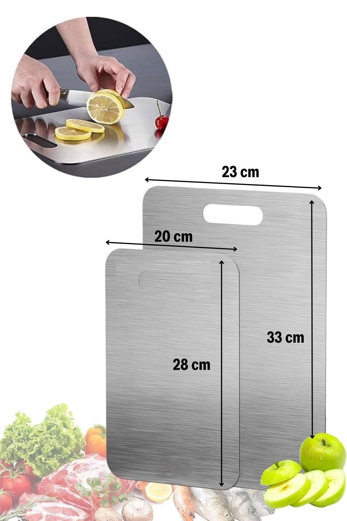 Buffer 2 Boy Paslanmaz Çelik Kesme Tahtası, PRA-13143884-8531