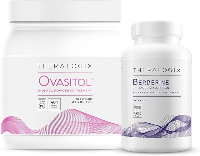 Theralogix Ovasitol Inositol Canister + Berberine Enhanced Absorption Bundle, 14.12 Ounce & 90 Count (Pack of 2)