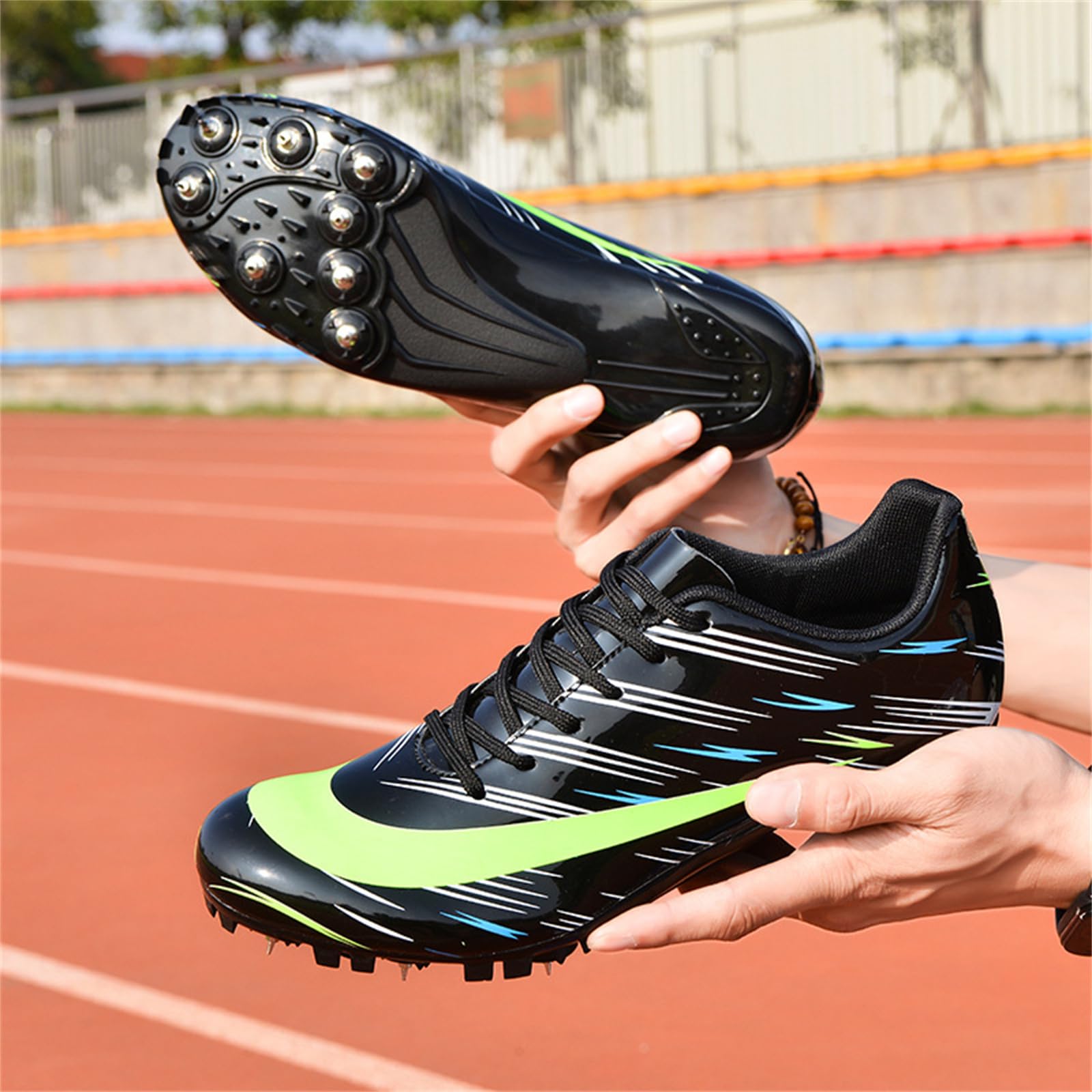 Zapatillas De Atletismo Unisex,Cómodas Zapatos de Pista y Campo,Zapatillas de Atletismo Antideslizantes,Zapatillas Deportivas con Clavos De 8 Clavos,Zapatillas de Clavos para Sprint,Running